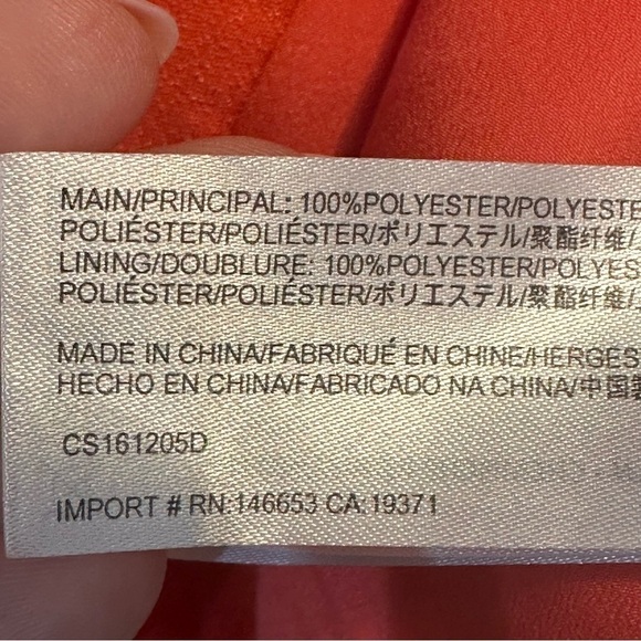 C/MEO COLLECTIVE Paneled Layered Asymmetric Dress Salmon Coral Dress Mini - Picture 9 of 9